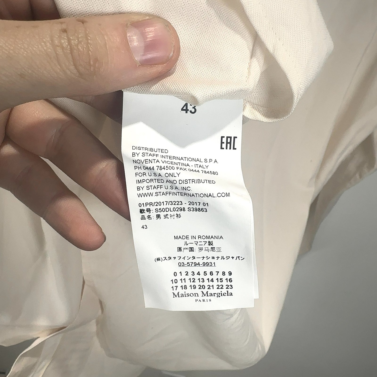 Maison Margiela White Button Up Shirt Size M