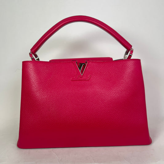 Louis Vuitton Capucines Red Taurillon Leather MM Handbag