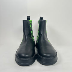 Gucci Black/Green Elastic Chelsea Boot Size GG 8.5