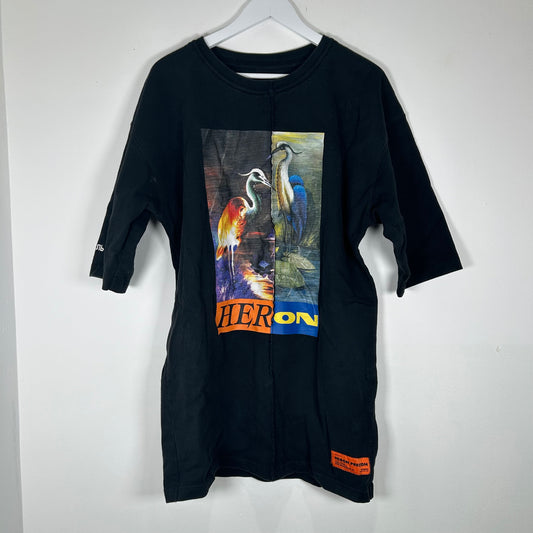 Heron Preston Bird Graphic Black T-Shirt Size