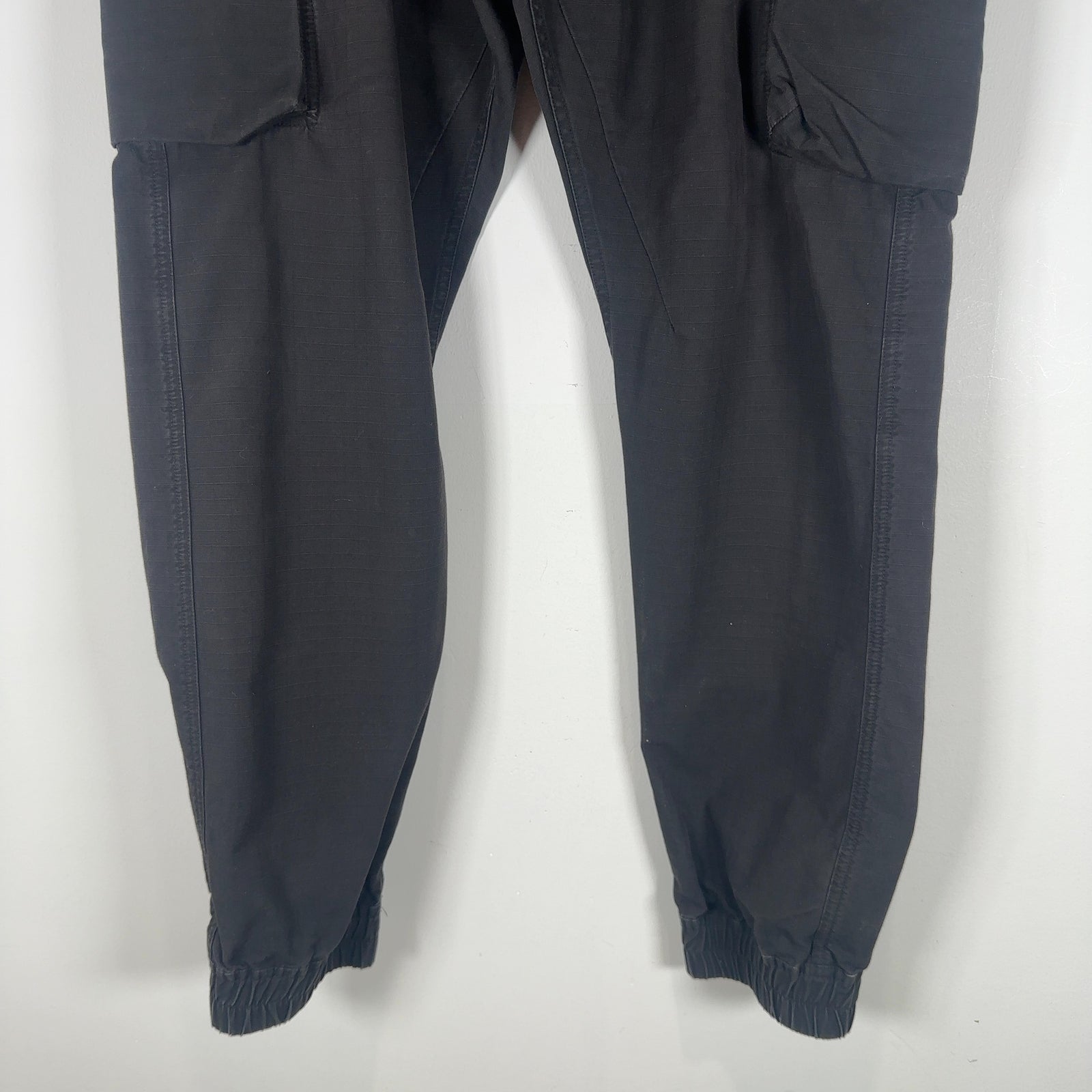 Rick Owens Black Cargo Pocket Drop Crotch Jogger Pant Size XL