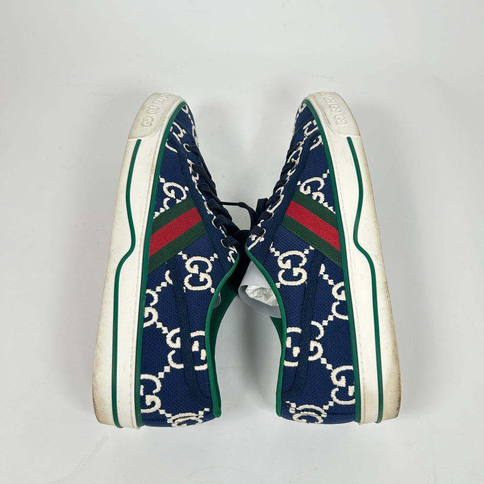 Gucci Dark Blue Tennis 1977 Low Top Sneaker Size GG 9