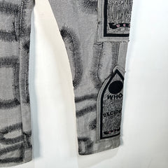 Who Decides War Metallic Silver Stained Glasses Jeans Size 36