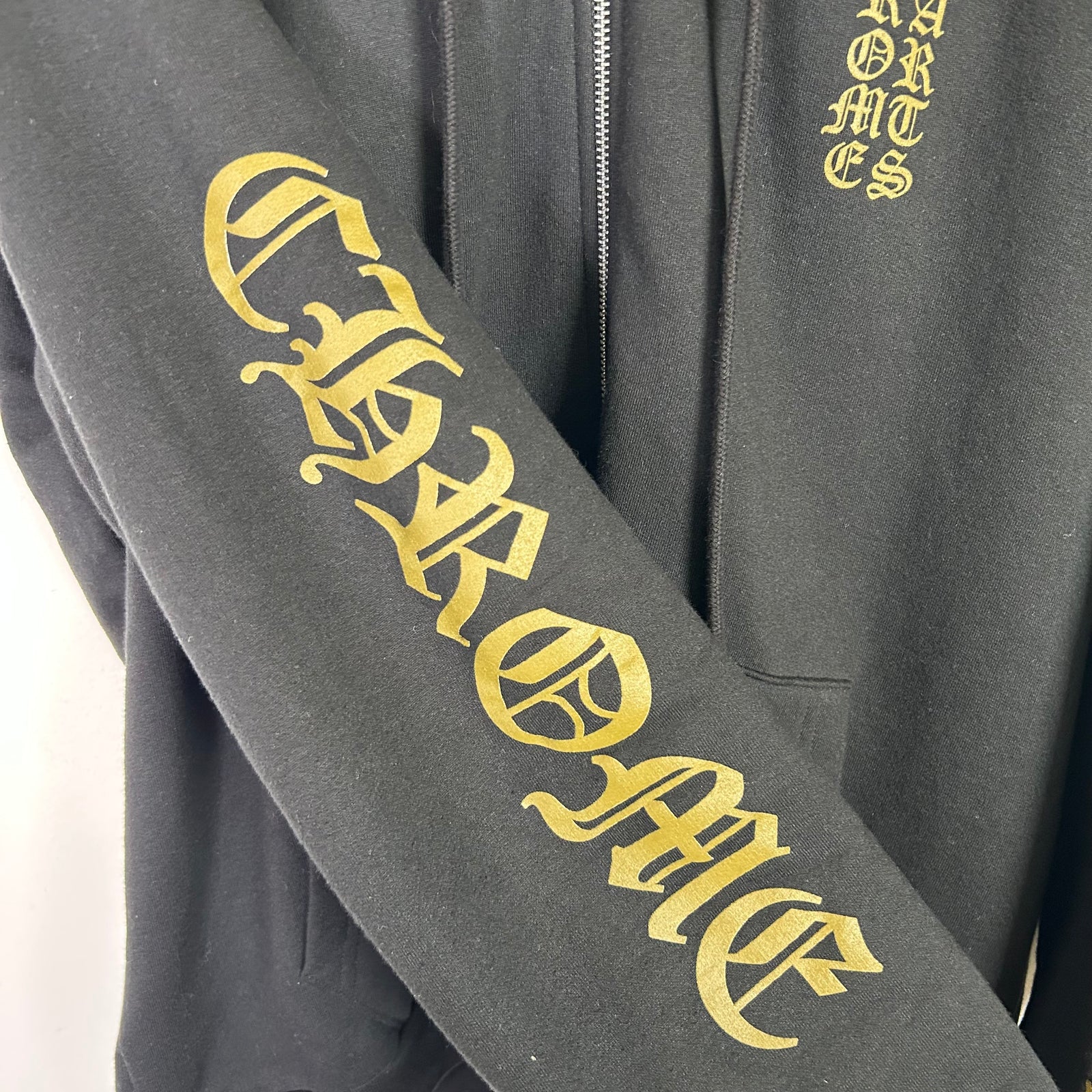 Chrome Hearts Vertical Logo Zip-Up Hoodie