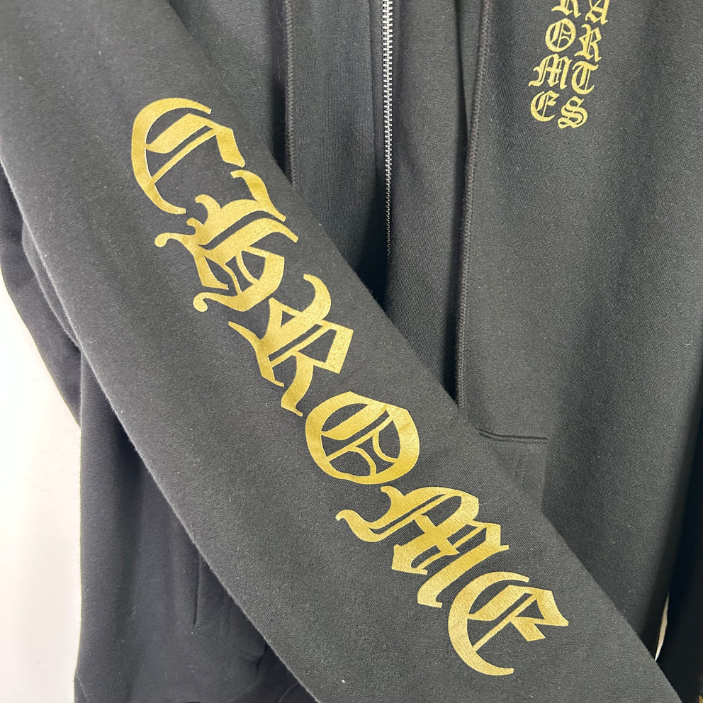 Chrome Hearts Vertical Logo Zip-Up Hoodie