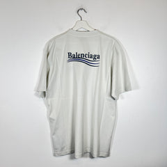Balenciaga White Campaign Logo T-Shirt Size S