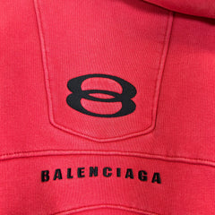 Balenciaga Red Unity Sports Icon Biker Panelled Zip-Up Hoodie Size 1
