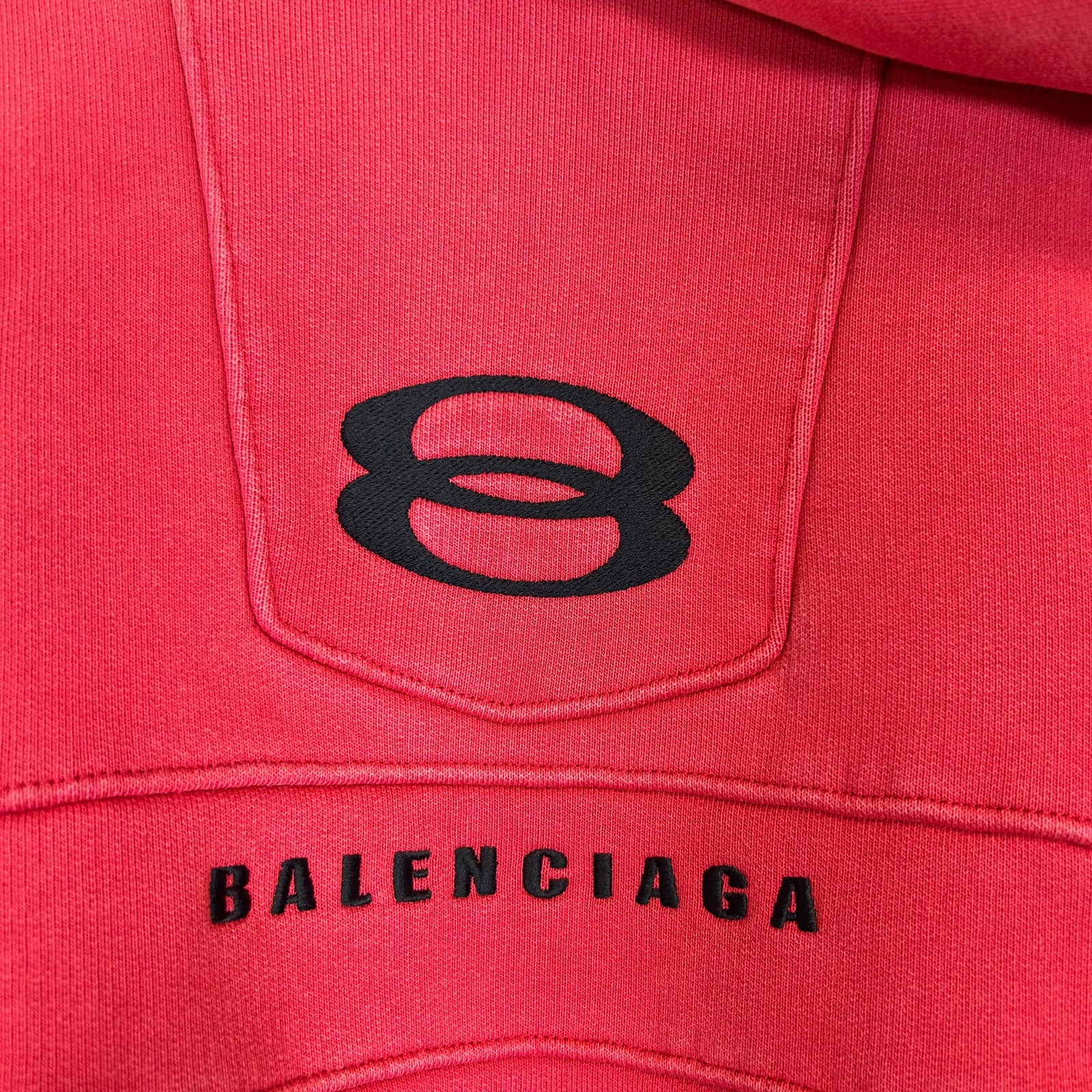 Balenciaga Red Unity Sports Icon Biker Panelled Zip-Up Hoodie Size 1
