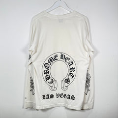 Chrome Las Vegas Horseshoe Floral Graphic White Longsleeve Size L