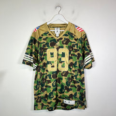 Bape x Addias Green Camo SB Football Jersey