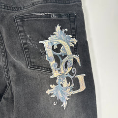 Dolce&Gabbana Floral Print Black Jeans Size 31