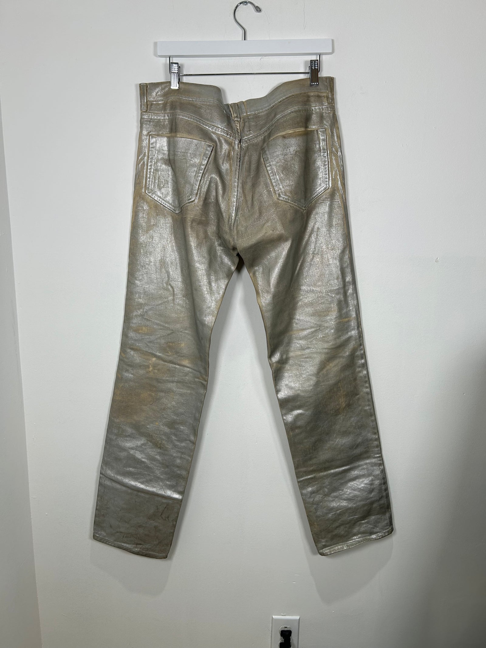 Maison Margiela Silver Painted Denim Size 34