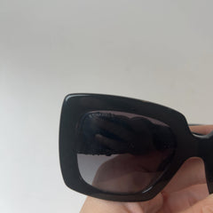 Chanel Square Frame Calfskin Leather Sunglasses
