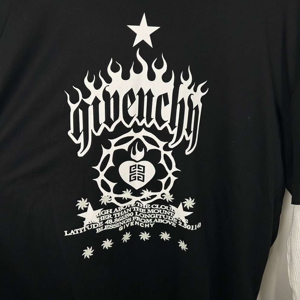 Givenchy Graphic Logo Layered Thermal Longsleeve T-Shirt Size XL
