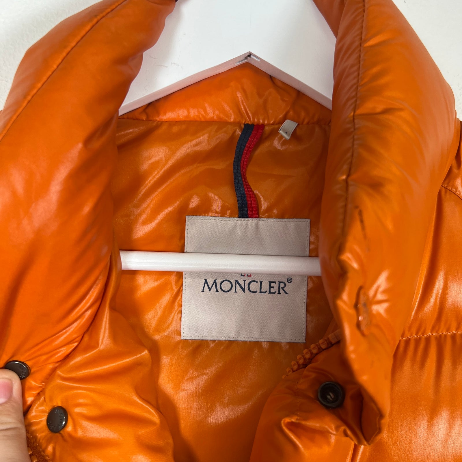 Moncler Orange Puffer Vest Size S