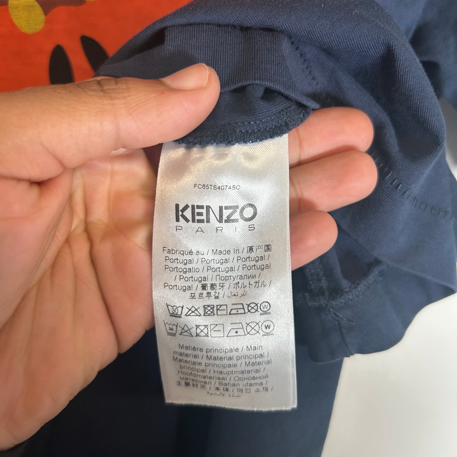 Kenzo Navy Flower Logo T-shirt Size M