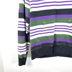 Supreme Striped Logo Pull-Over Hoodie