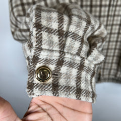 Miu Miu Cocoa Brown Check Blouson Jacket Size 36IT