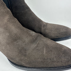 Saint Laurent Chocolate Suede Chelsea Boot Size 43