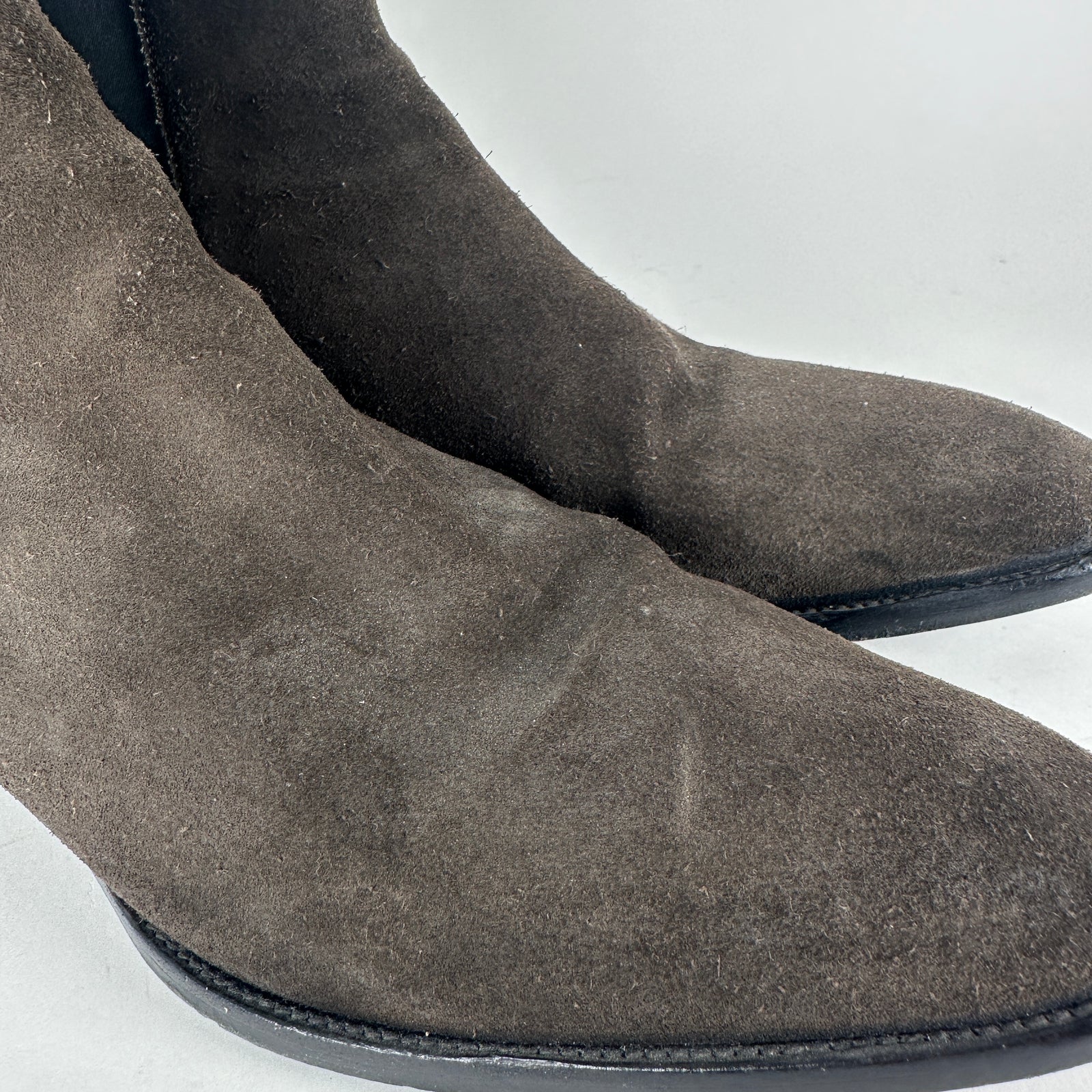 Saint Laurent Chocolate Suede Chelsea Boot Size 43