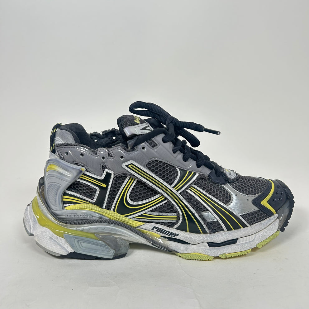 Balenciaga Grey/Yellow Runner Size 42