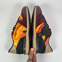 Valentino Burgundy Camo Rockrunner Sneakers