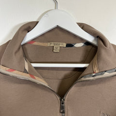 Burberry 1/4 Zip Khaki Fleece XXL