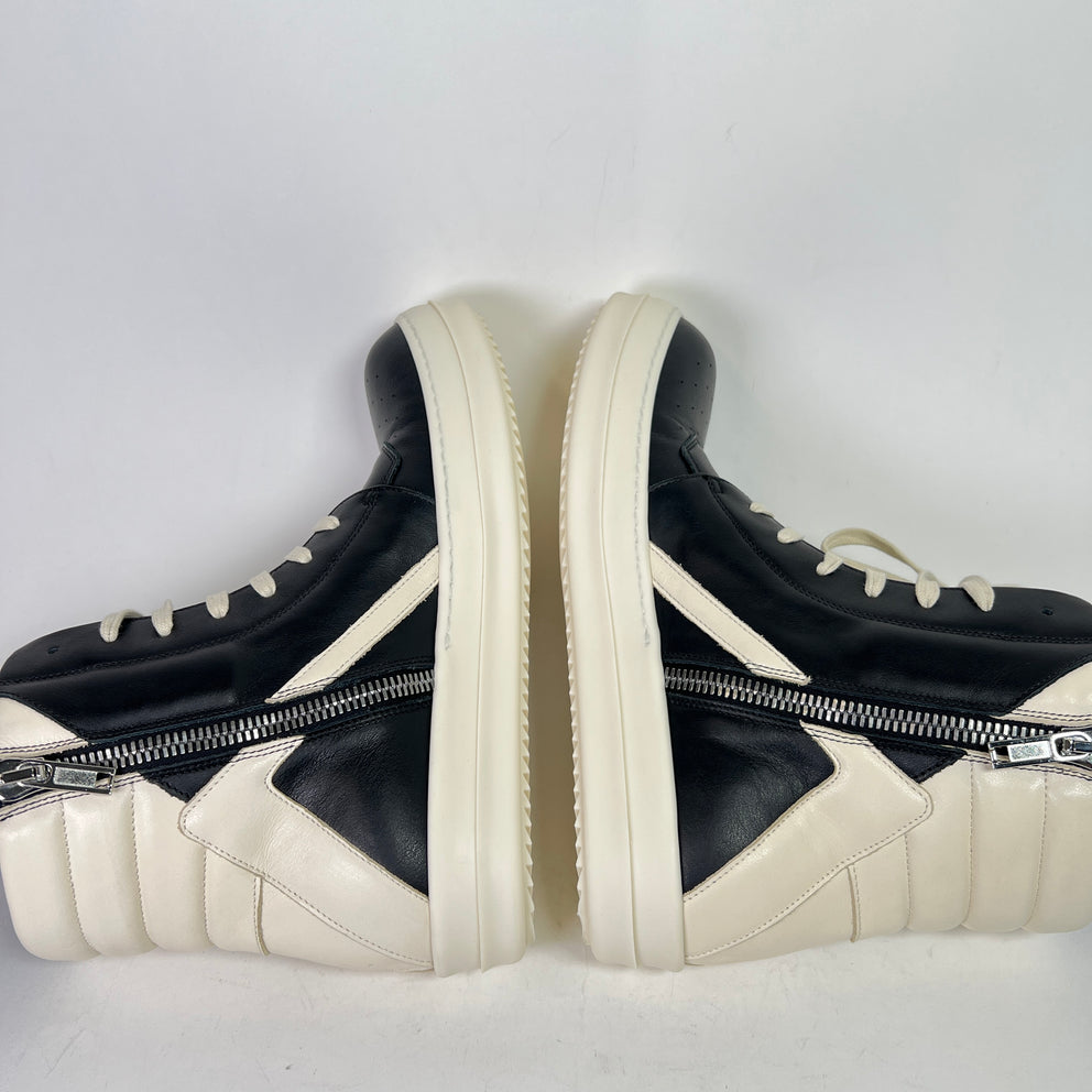 Rick Owens Black/Milk Geobasket Sneakers
