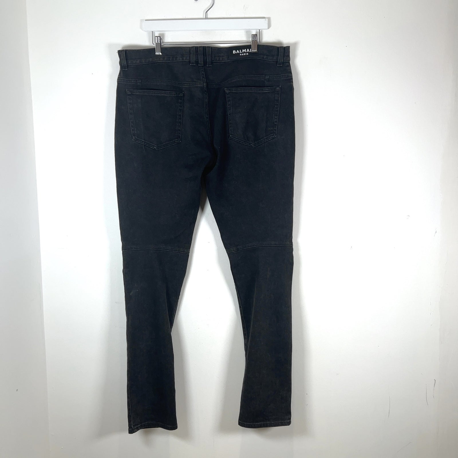 Balmain Slim Biker Denim Pants