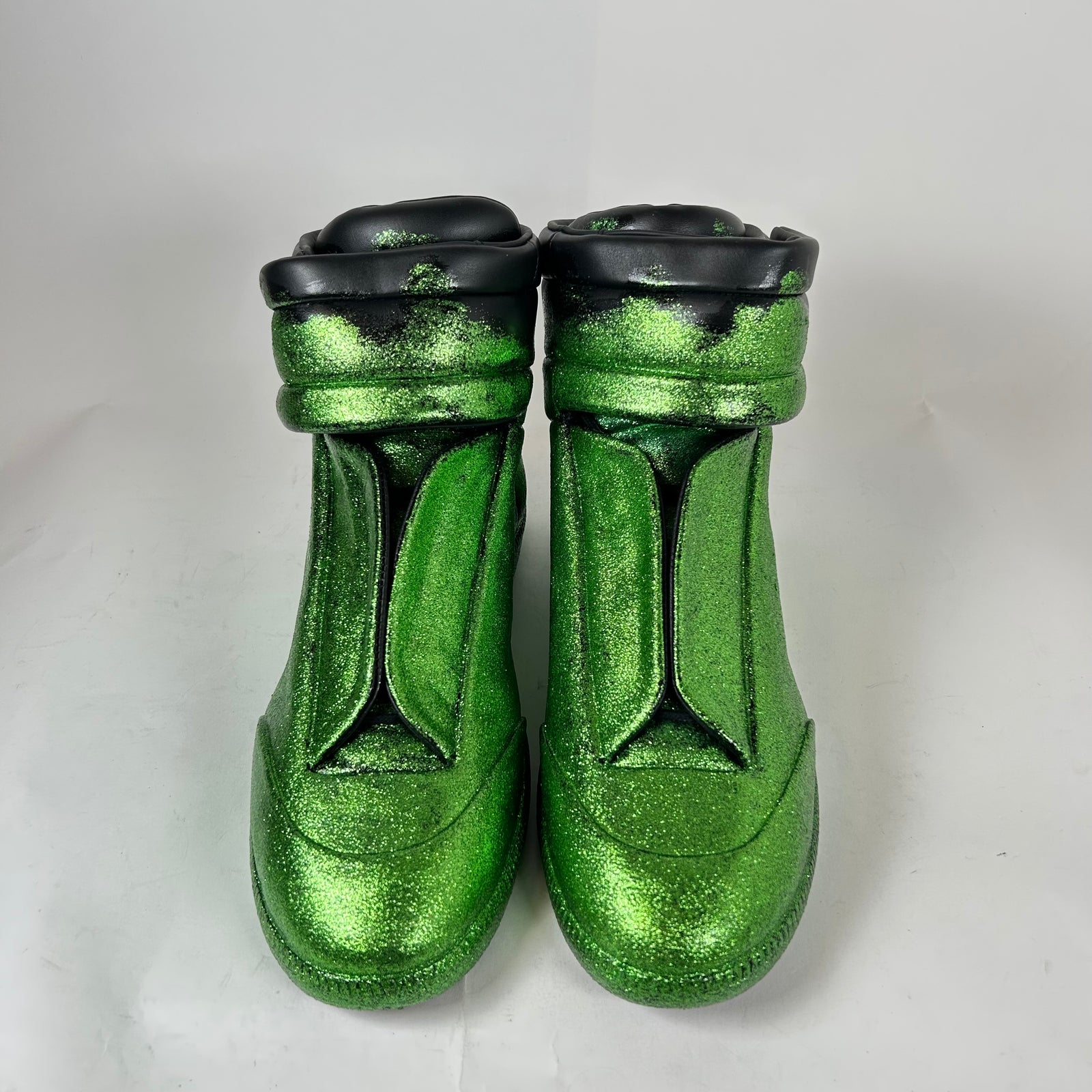 Maison Margiela Green Glitter Gradient High-Top Futures Size 46