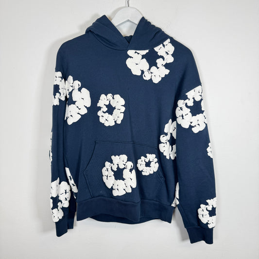 Denim Tears Navy Wreath Hoodie Size M