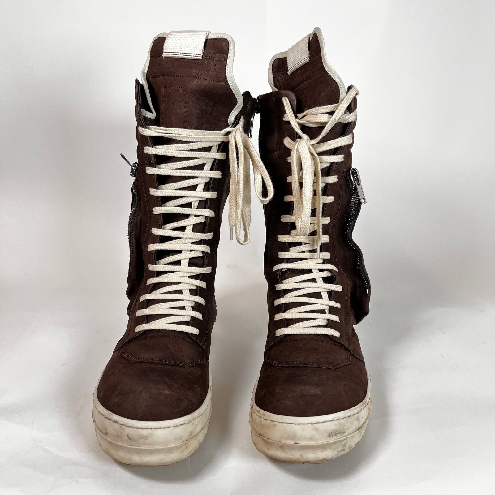 Rick Owens Cargobasket Brown Leather Size 43.5
