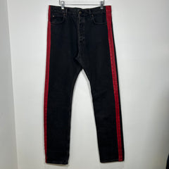 Balenciaga Red Striped Black Jeans Size 34