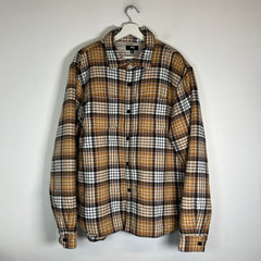 Stussy Copper Quilted Lined Plaid Shirt Size XL