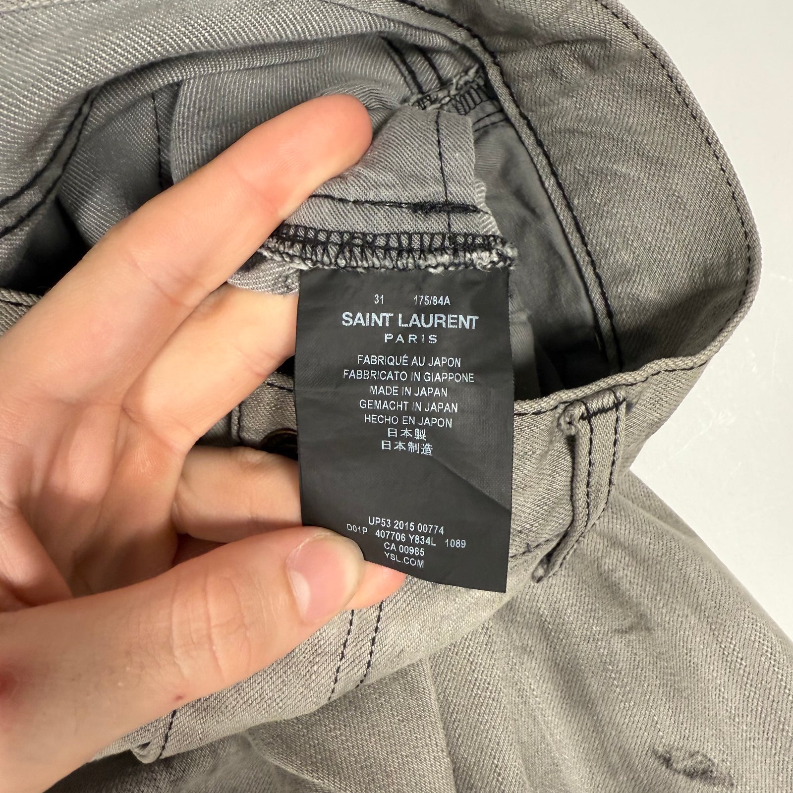 Saint Laurent Grey Jeans Size 31