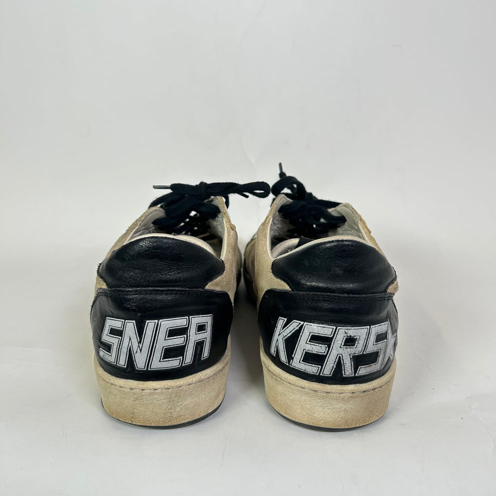 Golden Goose Beige/Black Suede Ball Star Sneaker Size 44