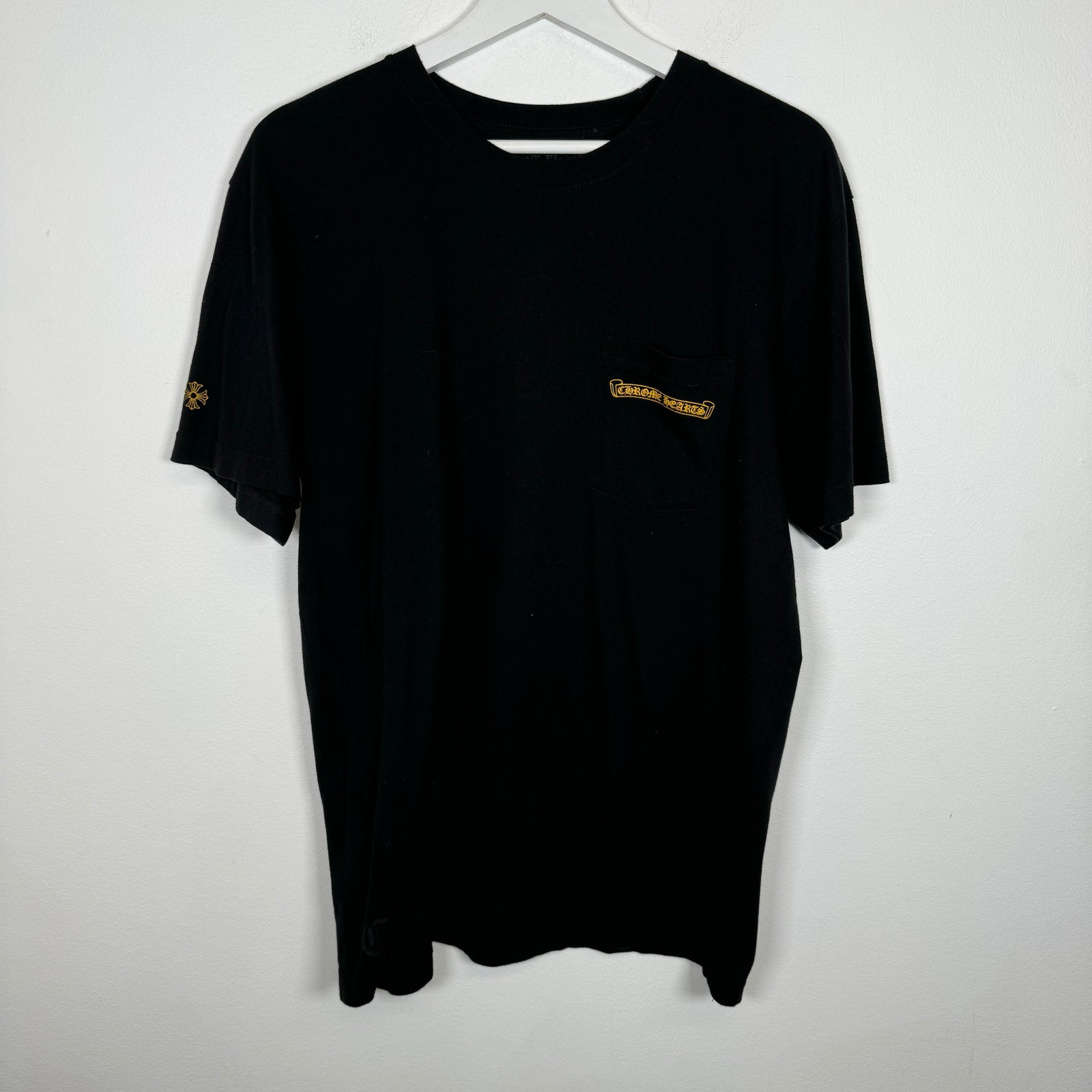 Chrome Hearts Gold Logo Black T-Shirt Size L