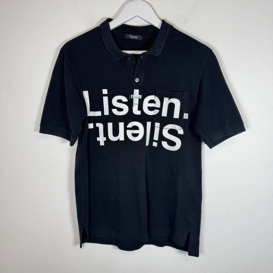 Undercover Black Listen/Silent Polo Shirt Size 2