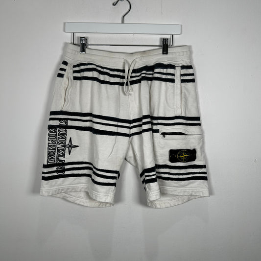 Stone Island x Supreme Blue Stripped Shorts Size S