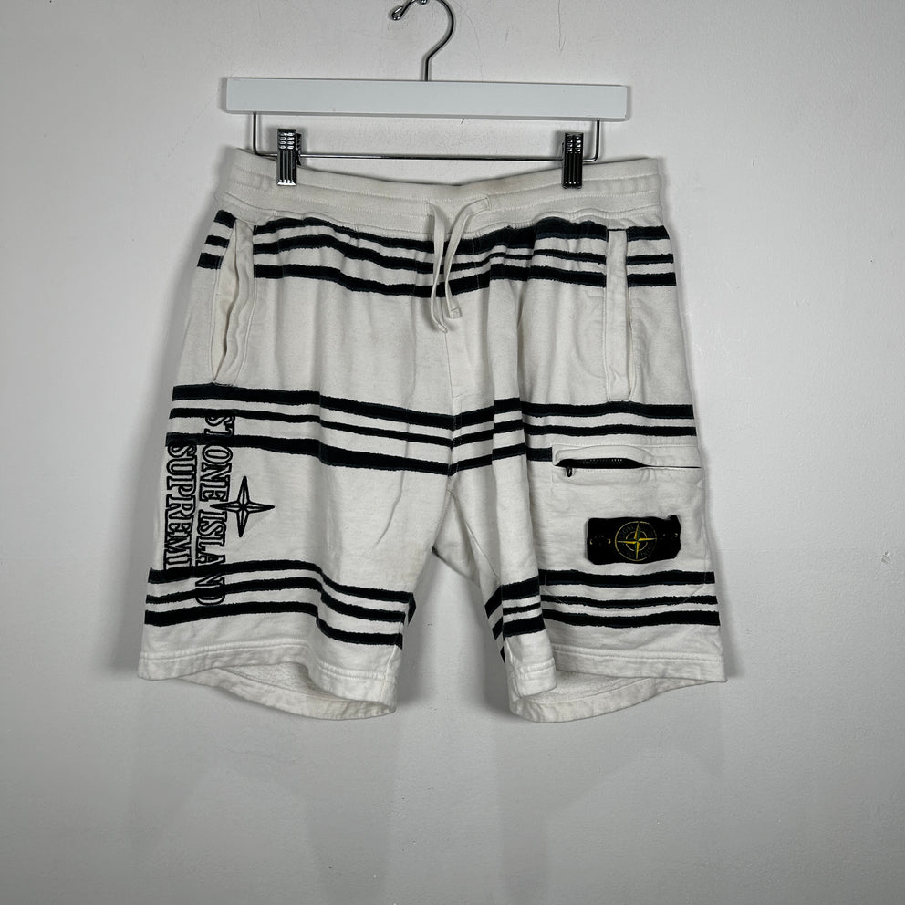 Stone Island x Supreme Blue Stripped Shorts Size S
