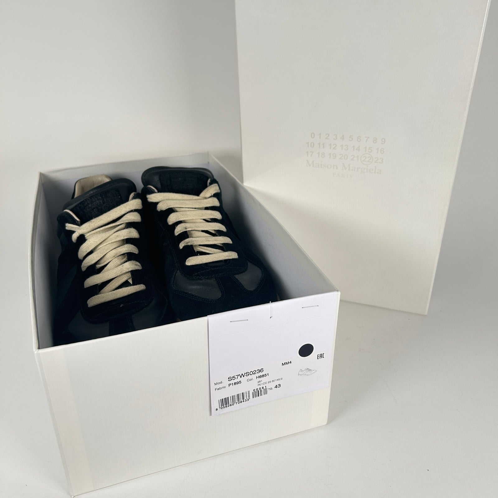 Maison Margiela Black Gum Sole Repilca Gats Size 43