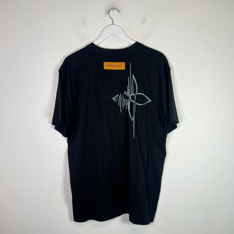 Louis Vuitton Black Frequency Embroidered T-Shirt Size L