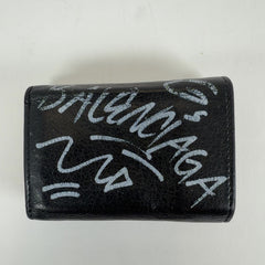 Balenciaga Tri-Fold Graffiti Leather Wallets