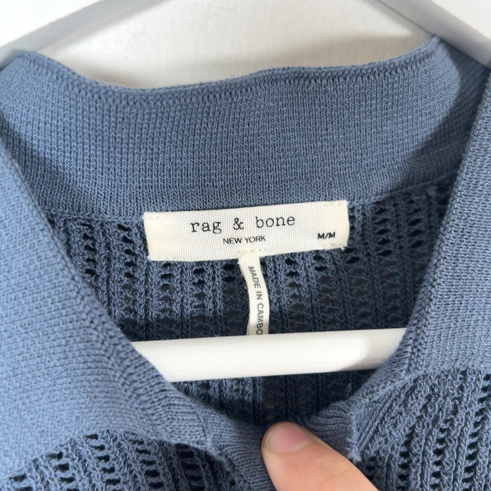 Rag & Bone Knitted Cropped Button-Up Polo Shirt
