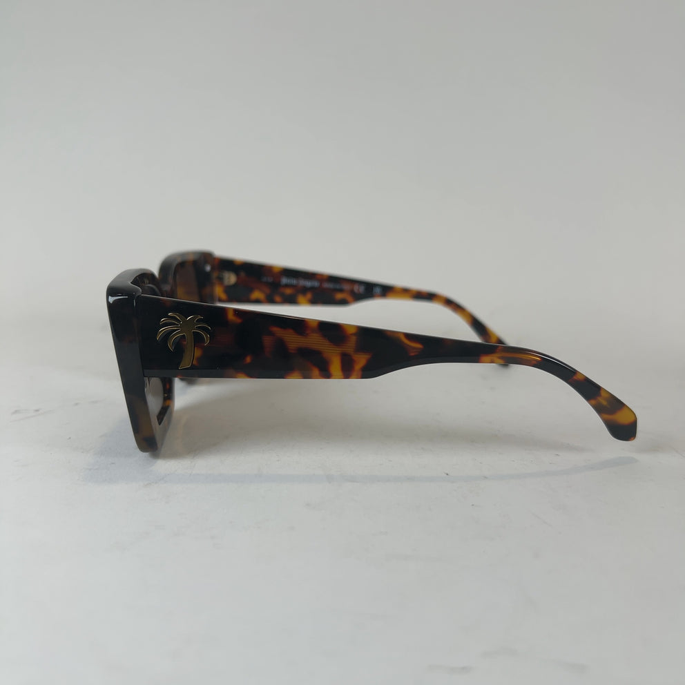 Palm Angels Large Square Tortoise Shell Frame Sunglasses