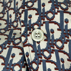Dior Oblique Monogram Silk Button Up Shirt Size 38