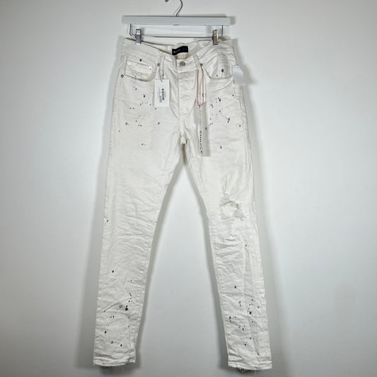 Purple Paint Splatter White Jeans Size 32