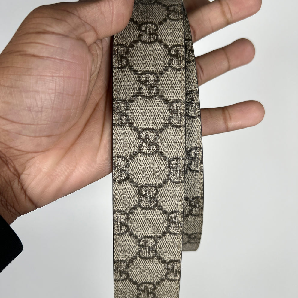 Gucci Beige GG Supreme Leather Belt Size 95