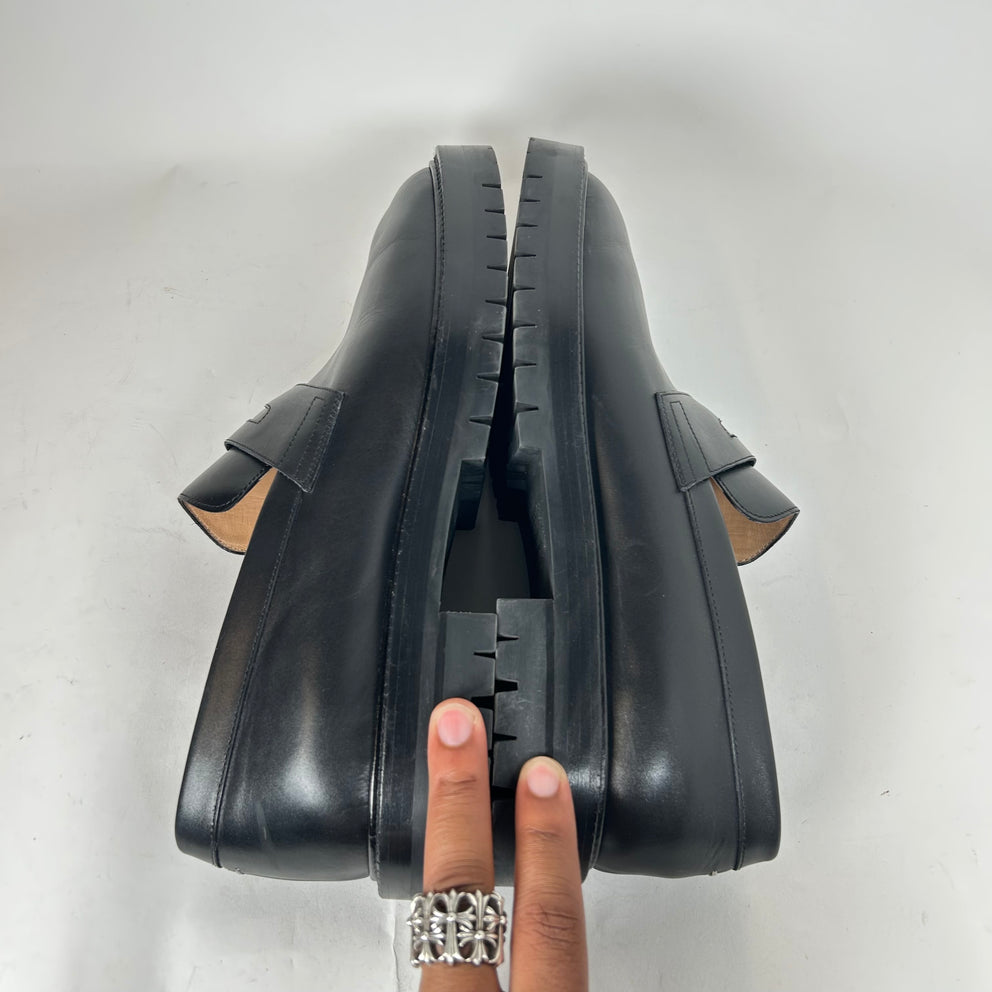 Maison Margiela Black Leather Tabi Loafer Size 44