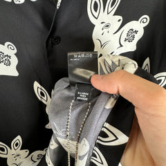 Amiri Black Allover Rabbit Bowling Shirt Size XL